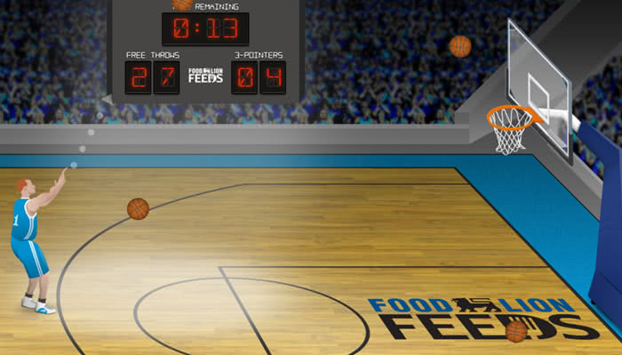 Basketball shooting challenge game.